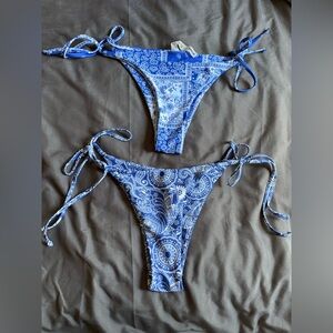 SHEIN Blue Paisley Bikini Bottoms